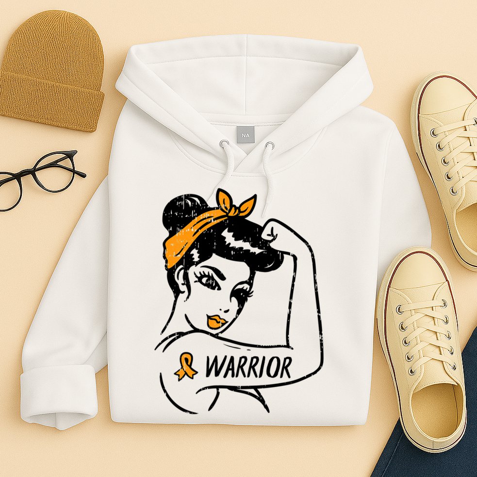 Unbreakable Warrior Orange Ribbon Leukemia Awareness Hoodie