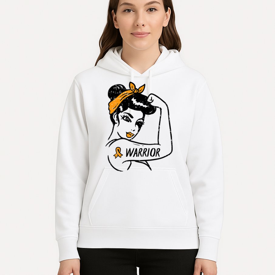 Unbreakable Warrior Orange Ribbon Leukemia Awareness Hoodie