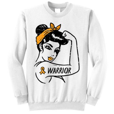 Unbreakable Warrior Orange Ribbon Leukemia Awareness Sweatshirt
