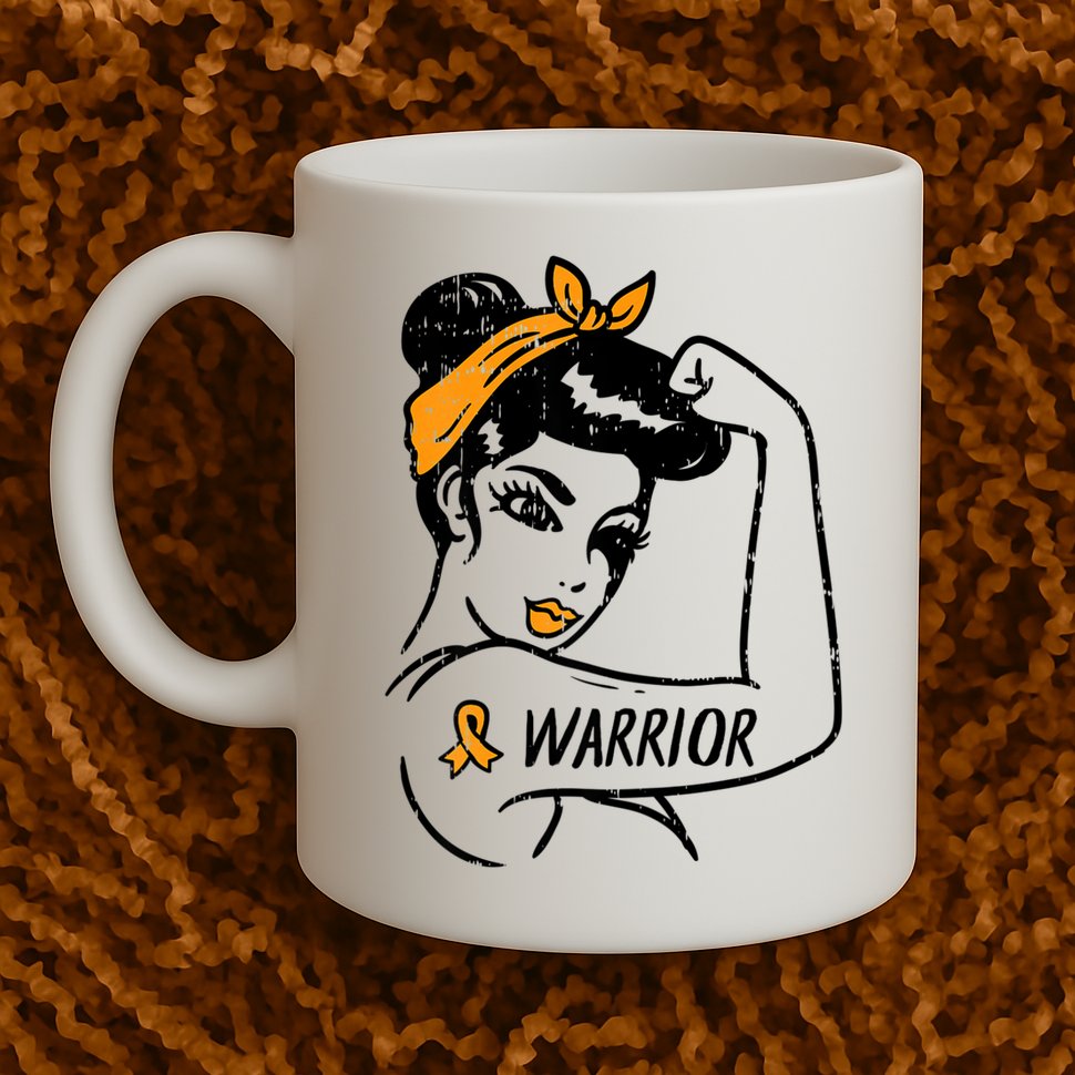 Unbreakable Warrior Orange Ribbon Leukemia Awareness Mug
