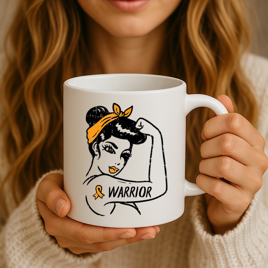 Unbreakable Warrior Orange Ribbon Leukemia Awareness Mug