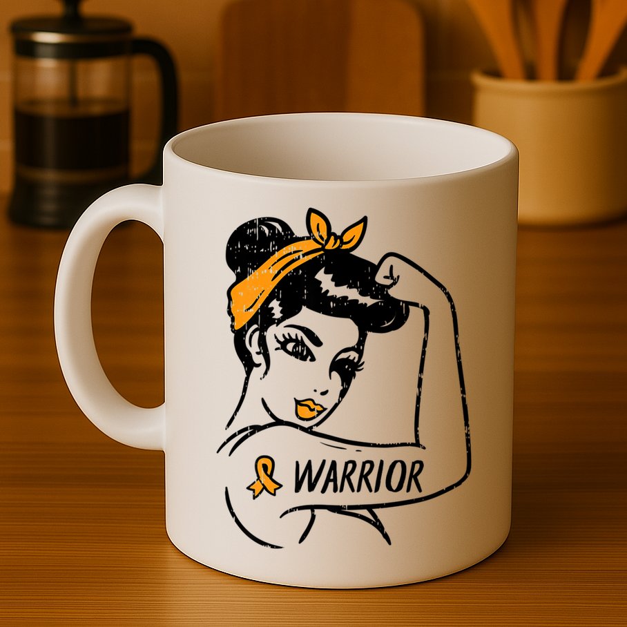 Unbreakable Warrior Orange Ribbon Leukemia Awareness Mug
