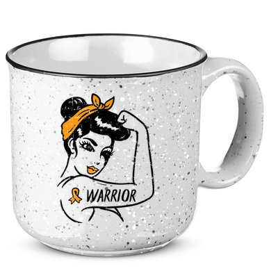 Unbreakable Warrior Orange Ribbon Leukemia Awareness 15oz Campfire Ceramic Mug