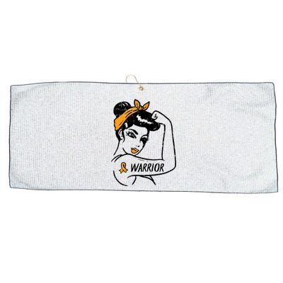 Unbreakable Warrior Orange Ribbon Leukemia Awareness Large Microfiber Waffle Golf Towel