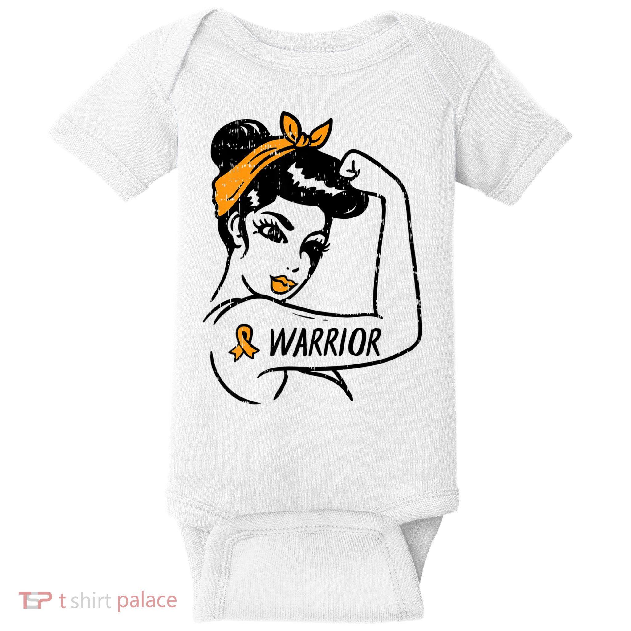 Unbreakable Warrior Orange Ribbon Leukemia Awareness Baby Bodysuit