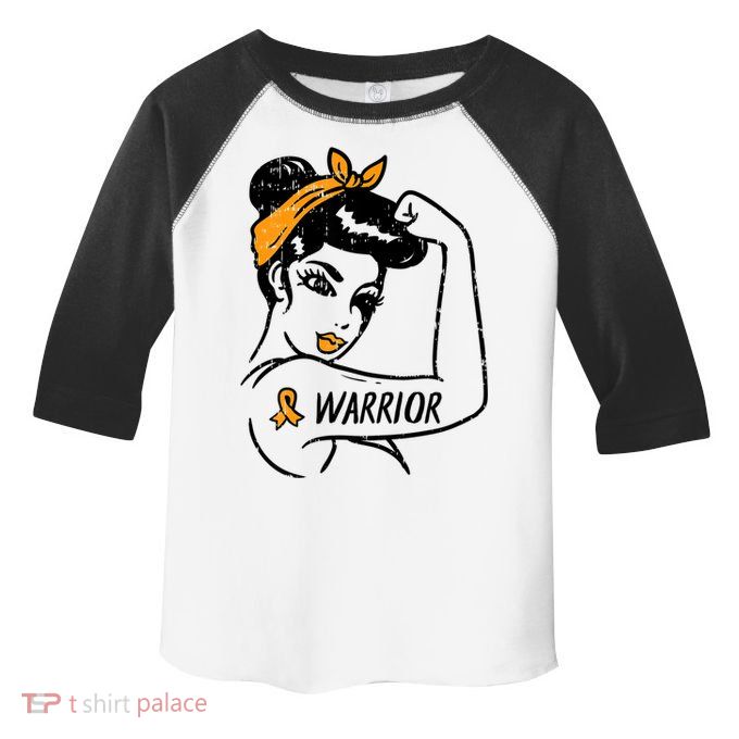 Unbreakable Warrior Orange Ribbon Leukemia Awareness Toddler Fine Jersey T-Shirt