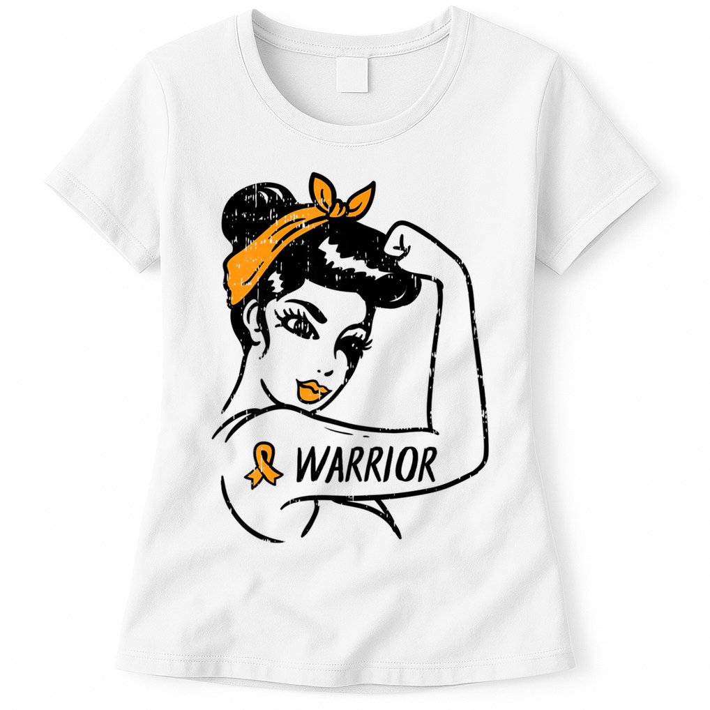 Unbreakable Warrior Orange Ribbon Leukemia Awareness Womens T-Shirt
