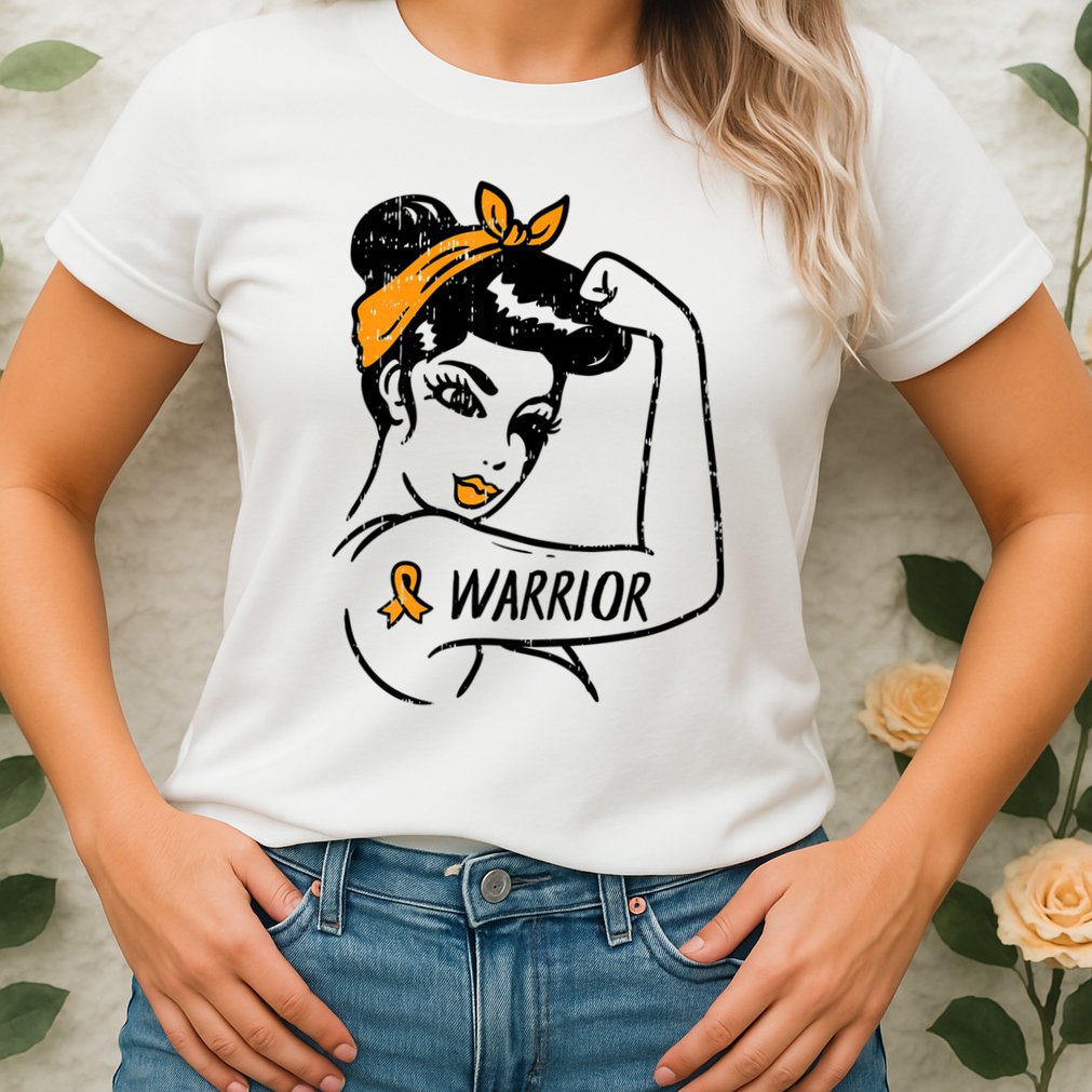 Unbreakable Warrior Orange Ribbon Leukemia Awareness Womens T-Shirt