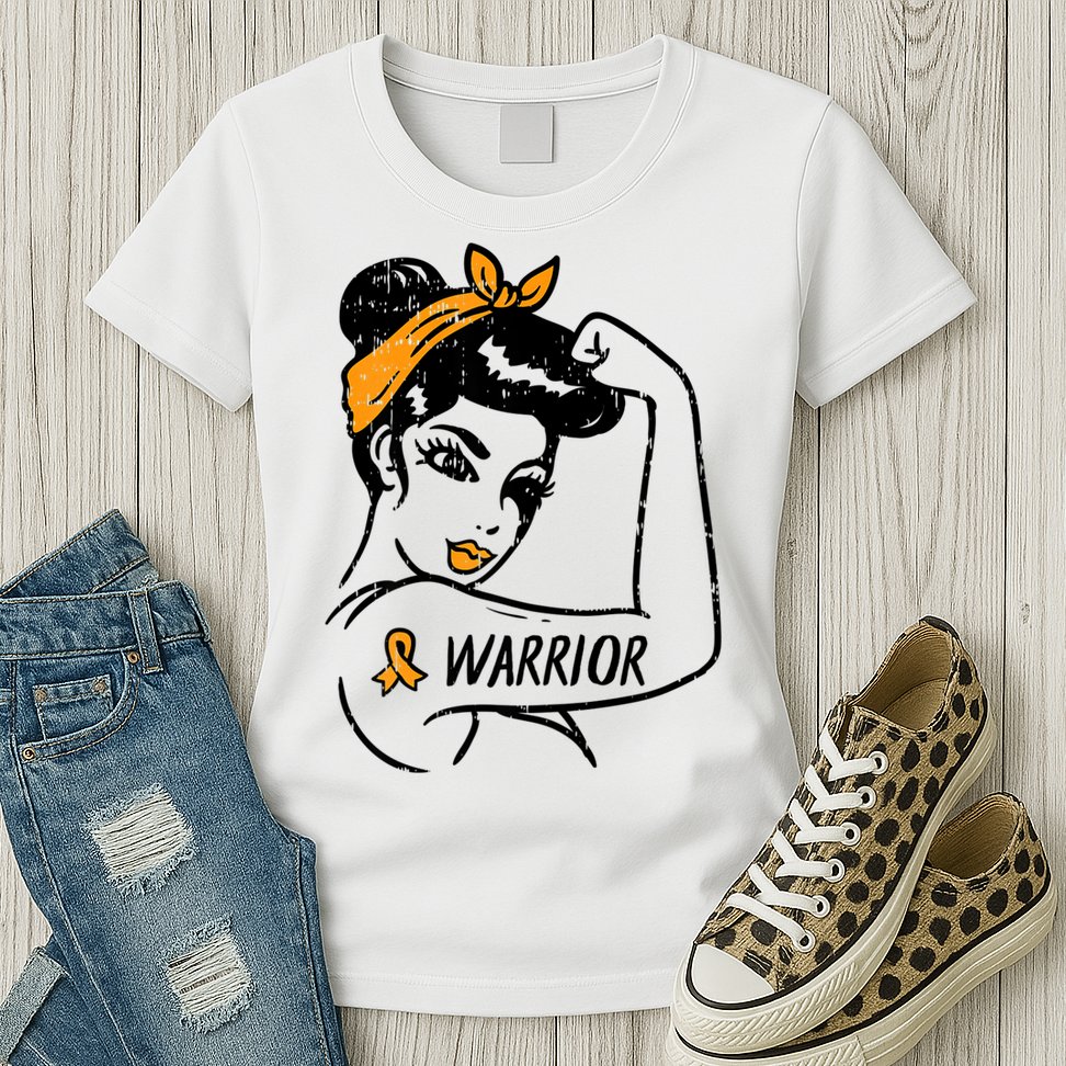 Unbreakable Warrior Orange Ribbon Leukemia Awareness Womens T-Shirt