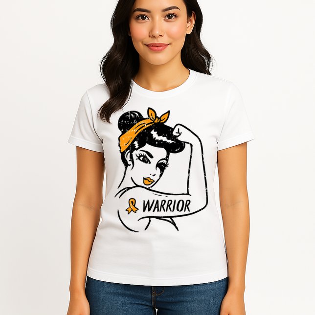 Unbreakable Warrior Orange Ribbon Leukemia Awareness Womens T-Shirt