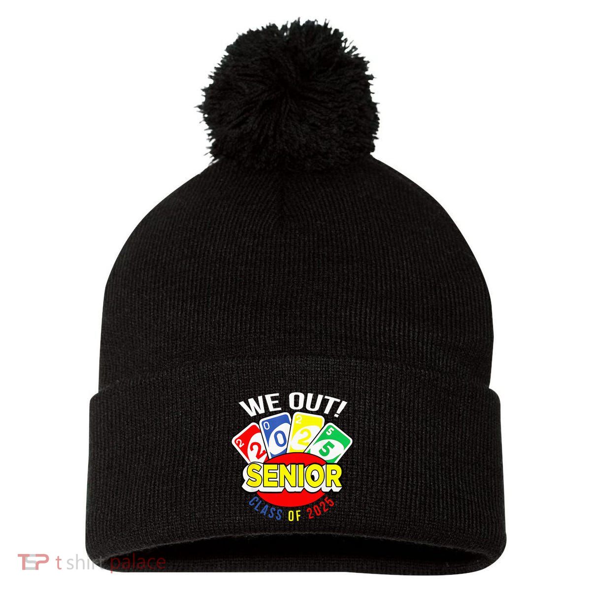 U.N.O We Out Senior Class Of 2025 Pom Pom 12in Knit Beanie