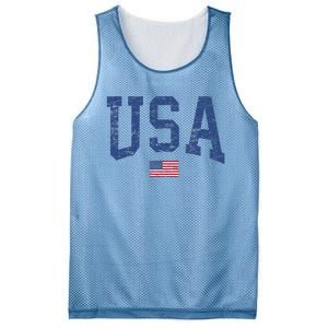 USA Wo Patriotic American Flag Distressed Mesh Reversible Basketball Jersey Tank