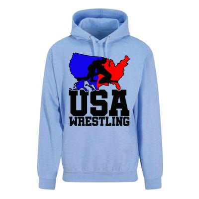 Usa Wrestling Patriotic American Flag Sports Wrestling Unisex Surf Hoodie