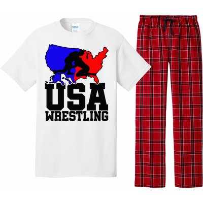 Usa Wrestling Patriotic American Flag Sports Wrestling Pajama Set