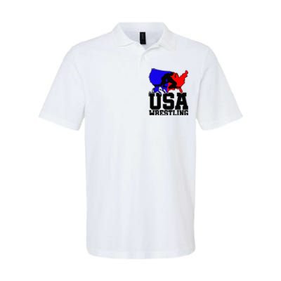 Usa Wrestling Patriotic American Flag Sports Wrestling Softstyle Adult Sport Polo