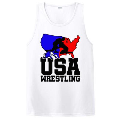 Usa Wrestling Patriotic American Flag Sports Wrestling PosiCharge Competitor Tank