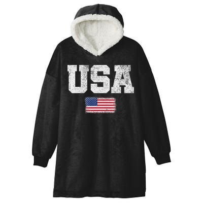 Usa Women Patriotic American Us Flag July 4th Hooded Wearable Blanket