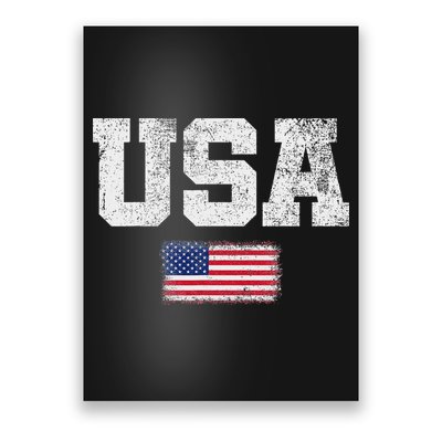 Usa Women Patriotic American Us Flag July 4th Poster