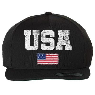 Usa Women Patriotic American Us Flag July 4th Wool Snapback Cap