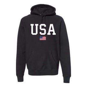 Usa Women Patriotic American Flag Premium Hoodie