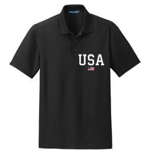 Usa Women Patriotic American Flag Dry Zone Grid Polo