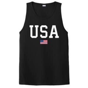 Usa Women Patriotic American Flag PosiCharge Competitor Tank