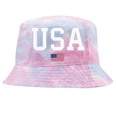 Usa Women Patriotic American Flag Tie-Dyed Bucket Hat