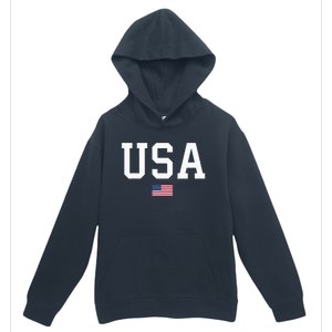 Usa Women Patriotic American Flag Urban Pullover Hoodie