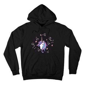 Unicorn with Pink Hearts and Diamonds Magical Unicorn Hoodie