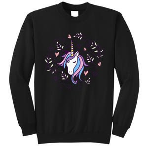 Unicorn with Pink Hearts and Diamonds Magical Unicorn Sweatshirt