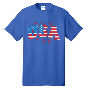 USA Women Patriotic American Flag 4th Of July Tall T-Shirt