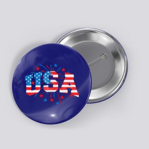 USA Women Patriotic American Flag 4th Of July Button