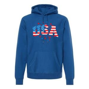 USA Women Patriotic American Flag 4th Of July Premium Hoodie