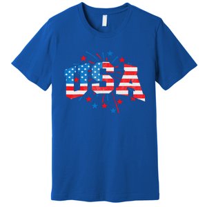 USA Women Patriotic American Flag 4th Of July Premium T-Shirt