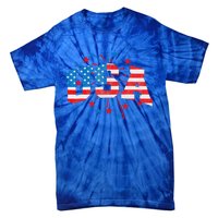 USA Women Patriotic American Flag 4th Of July Tie-Dye T-Shirt