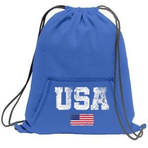 Usa Women Patriotic American Us Flag Sweatshirt Cinch Pack Bag