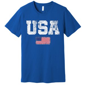 Usa Women Patriotic American Us Flag Premium T-Shirt