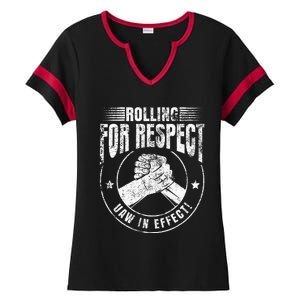 UAW Worker Rolling For Respect UAW In Effect Union Laborer Ladies Halftime Notch Neck Tee