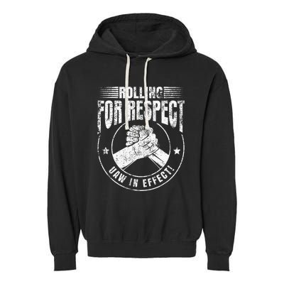 UAW Worker Rolling For Respect UAW In Effect Union Laborer Garment-Dyed Fleece Hoodie