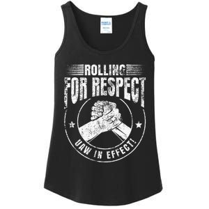 UAW Worker Rolling For Respect UAW In Effect Union Laborer Ladies Essential Tank