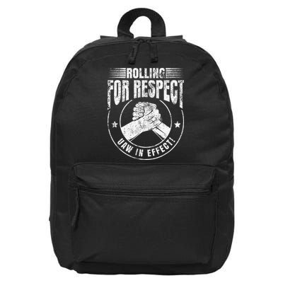 UAW Worker Rolling For Respect UAW In Effect Union Laborer 16 in Basic Backpack