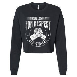 UAW Worker Rolling For Respect UAW In Effect Union Laborer Cropped Pullover Crew