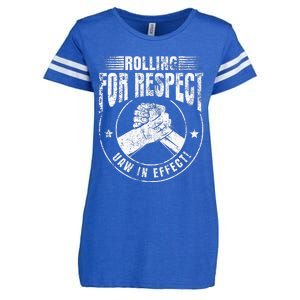 UAW Worker Rolling For Respect UAW In Effect Union Laborer Enza Ladies Jersey Football T-Shirt