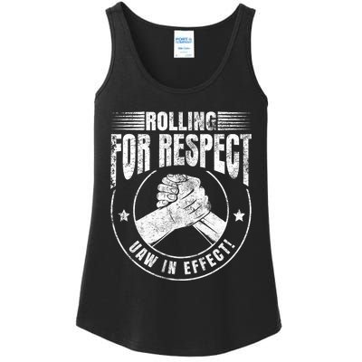 UAW Worker Rolling For Respect UAW In Effect Union Laborer Ladies Essential Tank