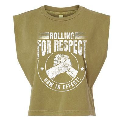 UAW Worker Rolling For Respect UAW In Effect Union Laborer Garment-Dyed Women's Muscle Tee