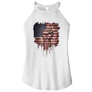 United We Stand Patriotic Gift Usa Flag Women’s Perfect Tri Rocker Tank