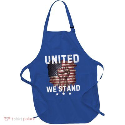 United We Stand Patriotic Gift Usa Flag Full-Length Apron With Pockets