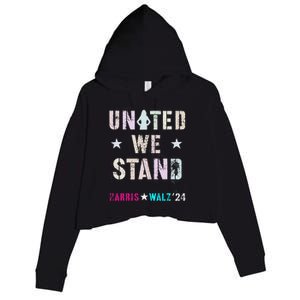 United We Stand Unity Over Division Kamala Harris Walz Myodb Crop Fleece Hoodie