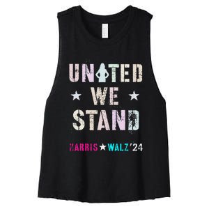 United We Stand Unity Over Division Kamala Harris Walz Myodb Women's Racerback Cropped Tank