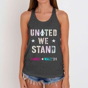 United We Stand Unity Over Division Kamala Harris Walz Myodb Women's Knotted Racerback Tank